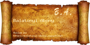 Balatonyi Abony névjegykártya